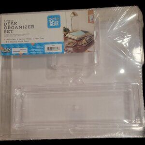 Pen and Gear Desk Organizer Set 1 Letter Tray, 1 Pen Tray, 1 Sticky Notes Tray